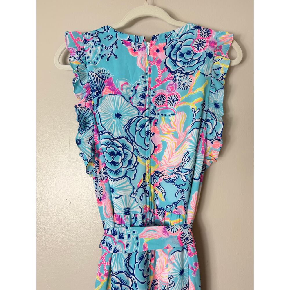 Lilly Pulitzer Blue Maxi Dress Beach Vacation Tropical Nautical - Picture 13 of 16